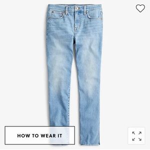 J Crew 10” vintage slim-straight jean in aqua-marina wash, size 34.